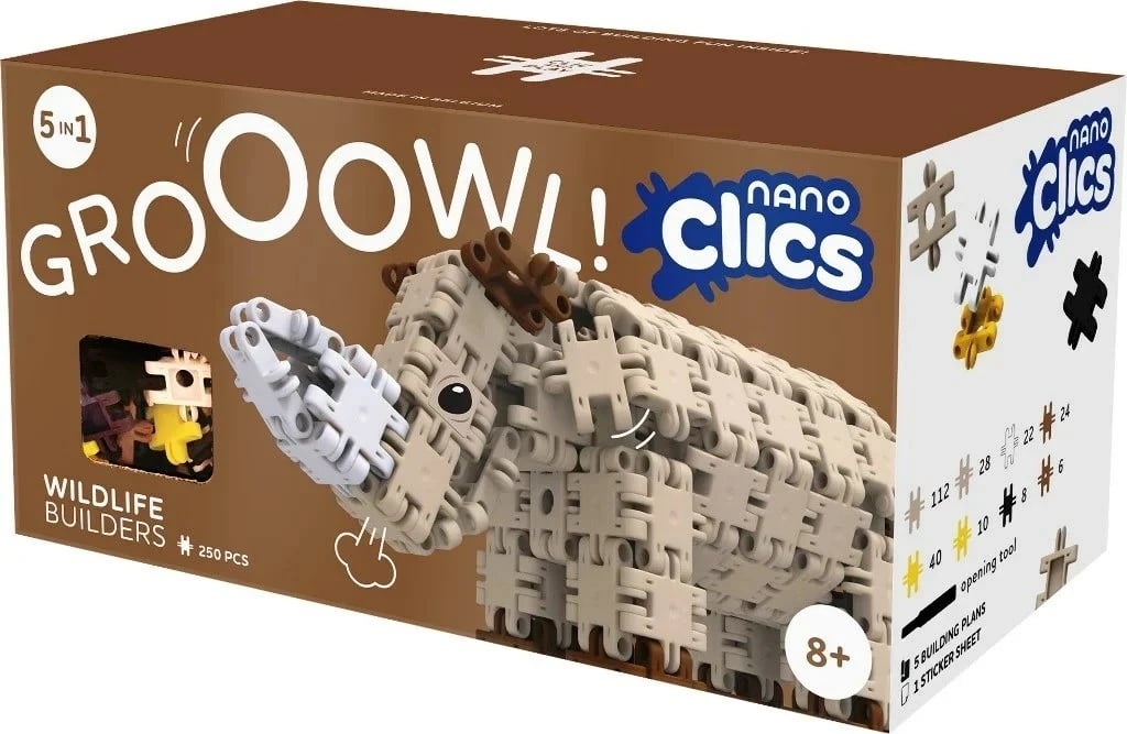 Lodra ndërtuese Nano Clics Wildlife Builders 250 pjesë