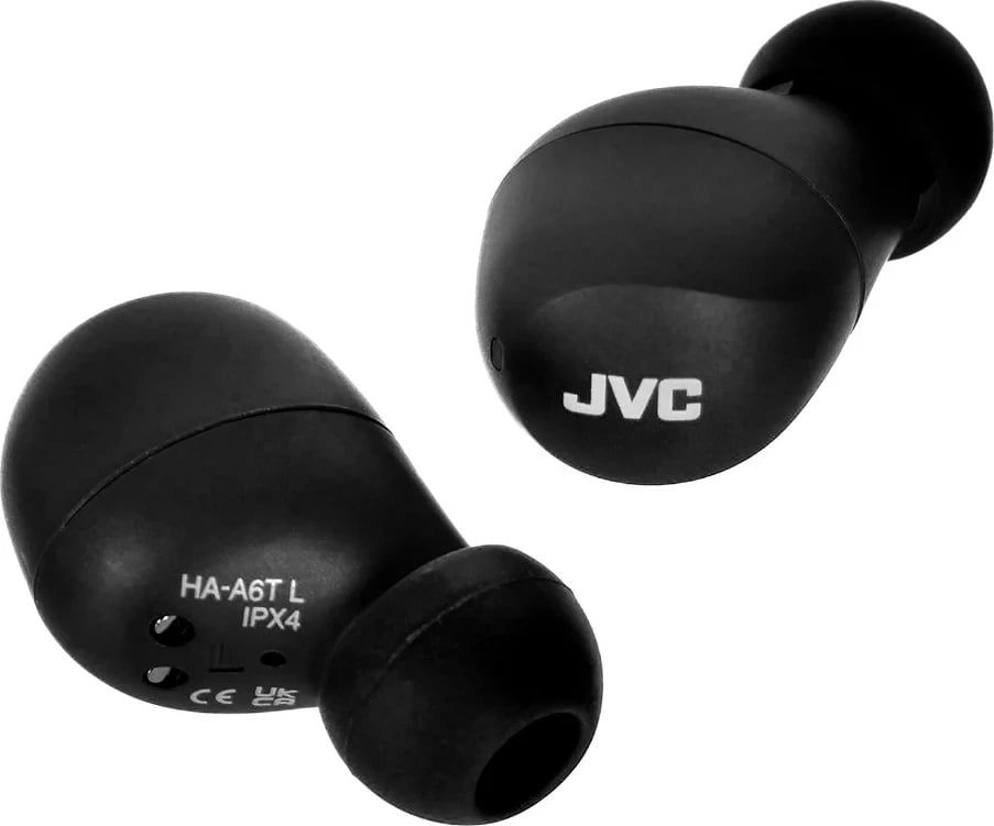 Kufje pa tela JVC HA-A6T, Stereo (TWS) për biseda dhe muzikë, Bluetooth, të zeza