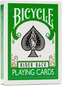 Letra loje Bicycle Rider Back, poker size, e gjelbër