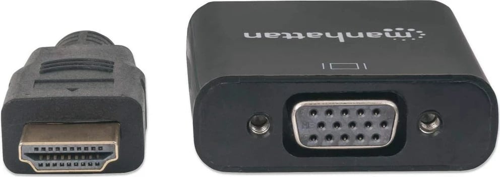 Kabëll konvertues HDMI në VGA Manhattan, 1080p, 30cm, i zi