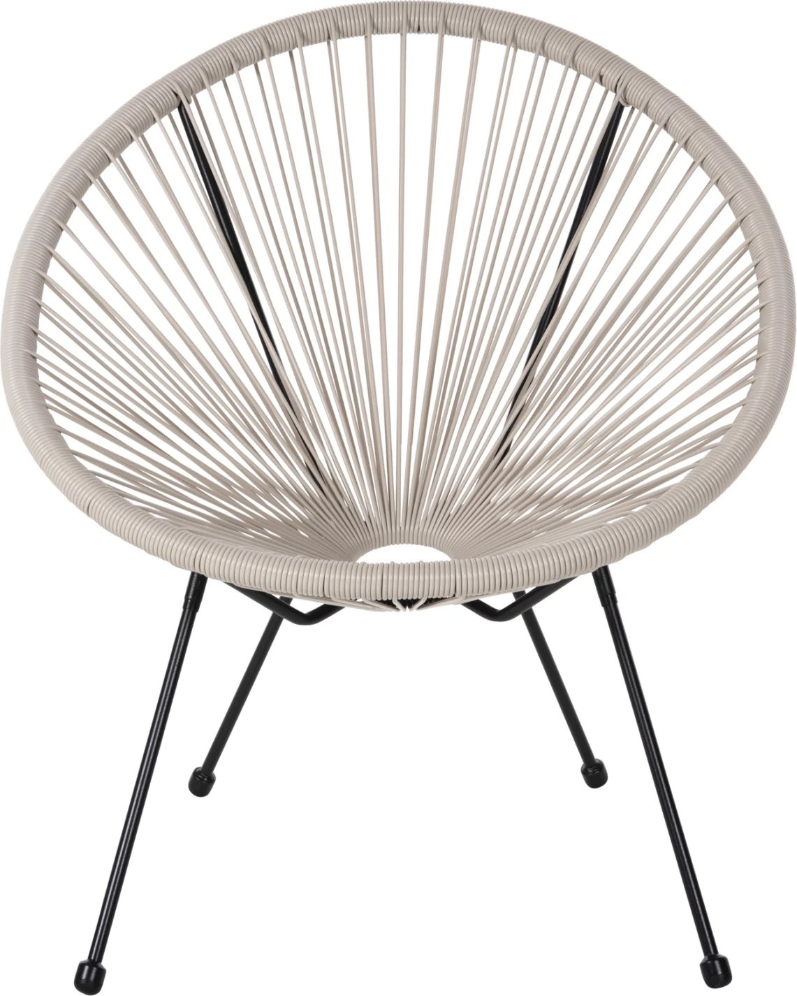 Karrige e jashtme lloj foleje ACAPULCO FH5872.03 metal i zi-ratan sintetik në ecru 71x72x80Hcm