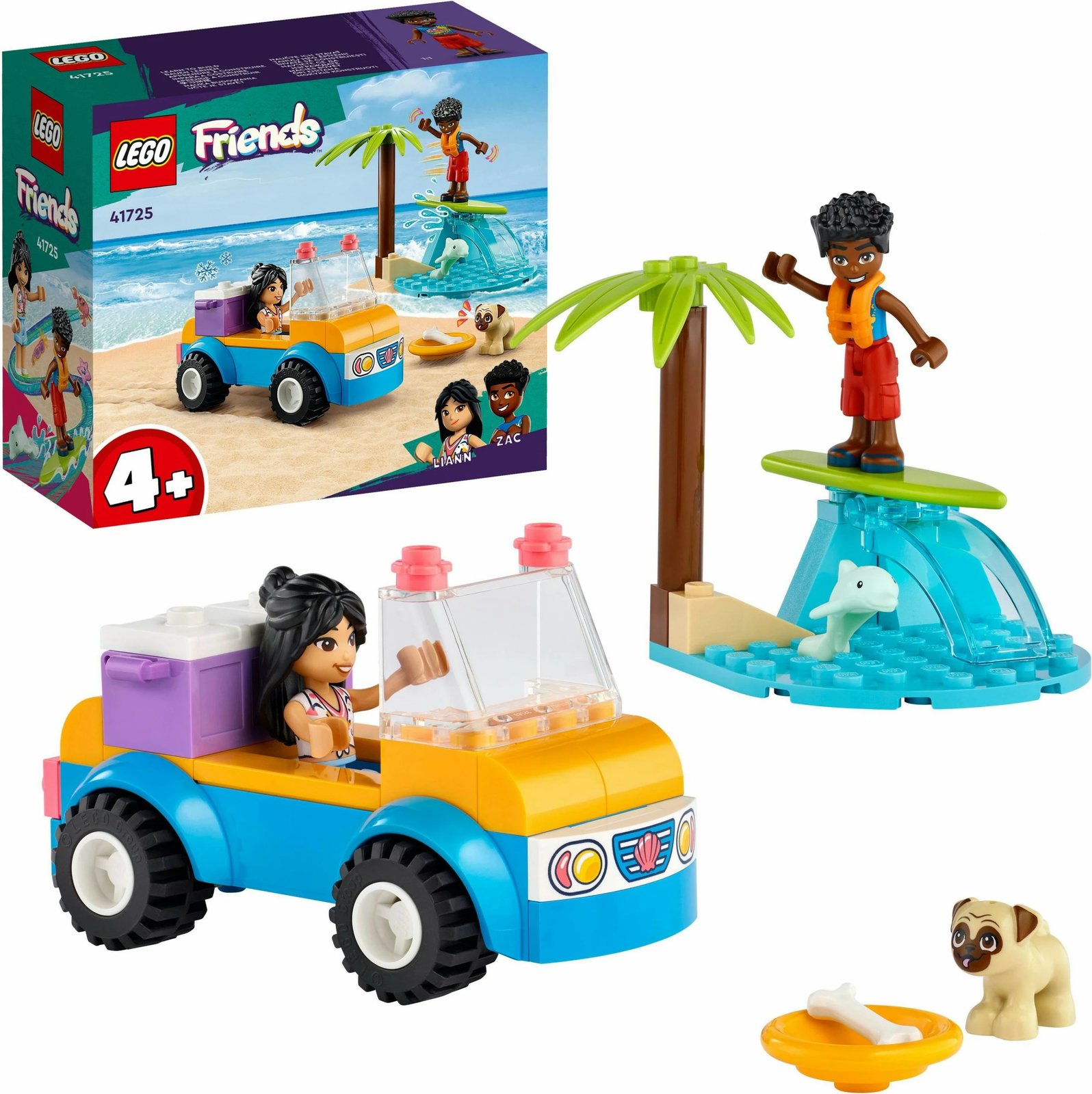 Set ndërtimi LEGO Friends Beach Buggy Fun, 61 pjesë, shumëngjyrësh