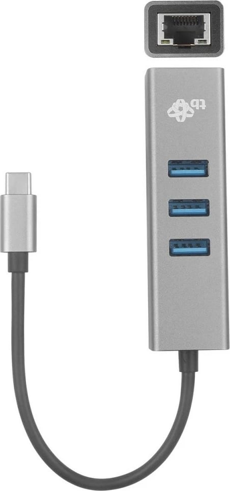 Adapter TB AKTBXKACRJ453UG USB C në RJ45 + 3xUSB A, 1000 Mb/s, Gri