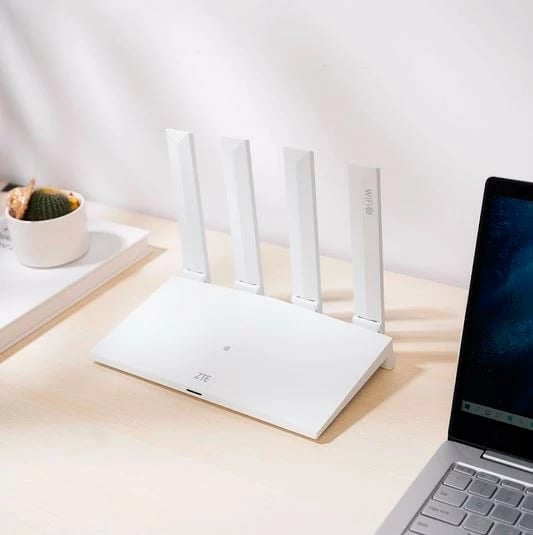 Router ZTE T3000 IDU, Wi-Fi 6, 3000 Mbps, 4 antena, i bardhë