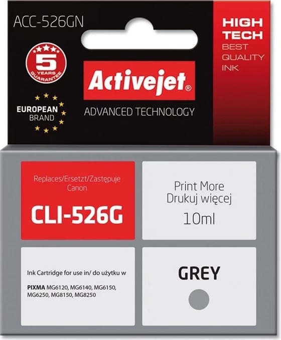 Toner zëvendësues Activejet ACC-526GN për printer Canon, 10ml, hiri