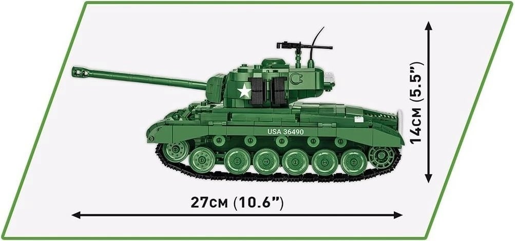 Set lodër ndërtimi Cobi Klocki M26 Pershing T26E3, 904 pjesë, jeshile
