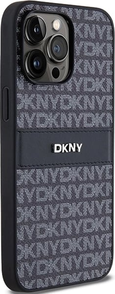 Mbështjellës DKNY Mono Stripe & Metal Logo për iPhone 14 Pro, e zezë