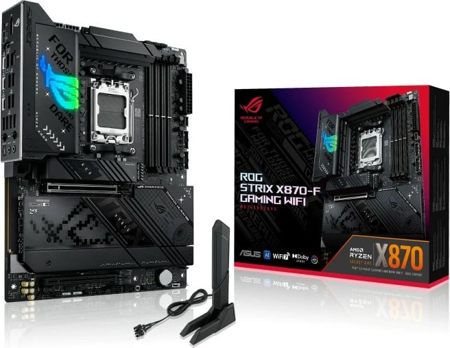 Pllakë amë Asus ROG STRIX X870-F GAMING WIFI, Socket AM5, ATX, DDR5, WiFi 7, e zezë