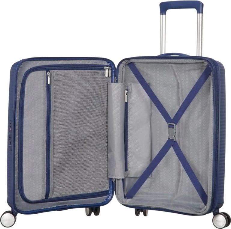 Valixhe American Tourister Spinner Expandable, 35.5 L, Polipropilen, Navy