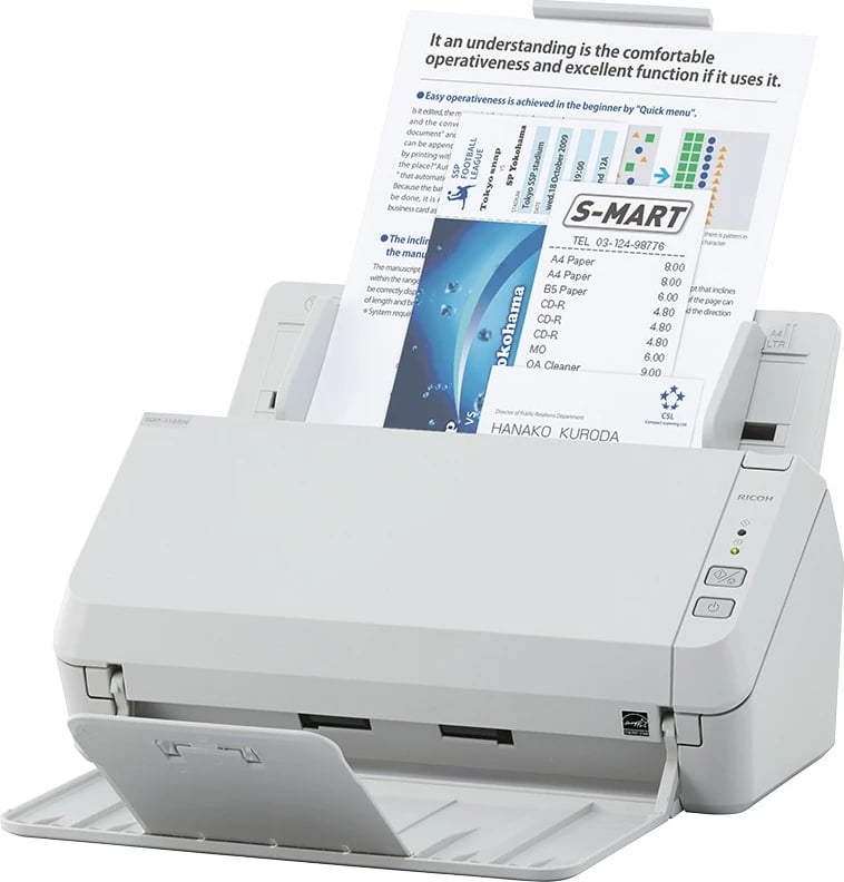 Skaner dokumentesh Ricoh SP-1125N, 25 faqe/min, duplex, Ethernet LAN, USB, i bardhë