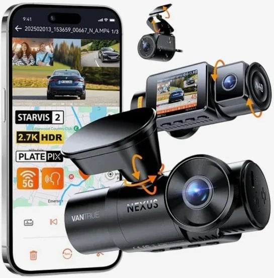 Video regjistrues veture VANTRUE N4S Nexus 4 S, 3 kanale, GPS, Wi-Fi, 2.7K, i zi