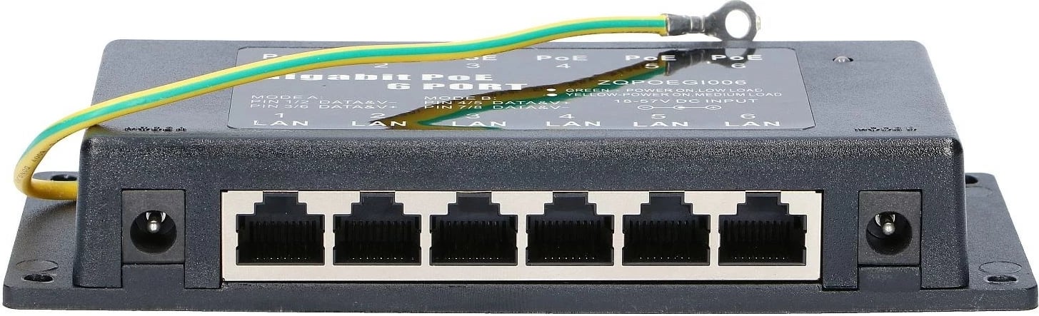 PoE Injector Extralink 6 Porta, Gigabit, i Zi