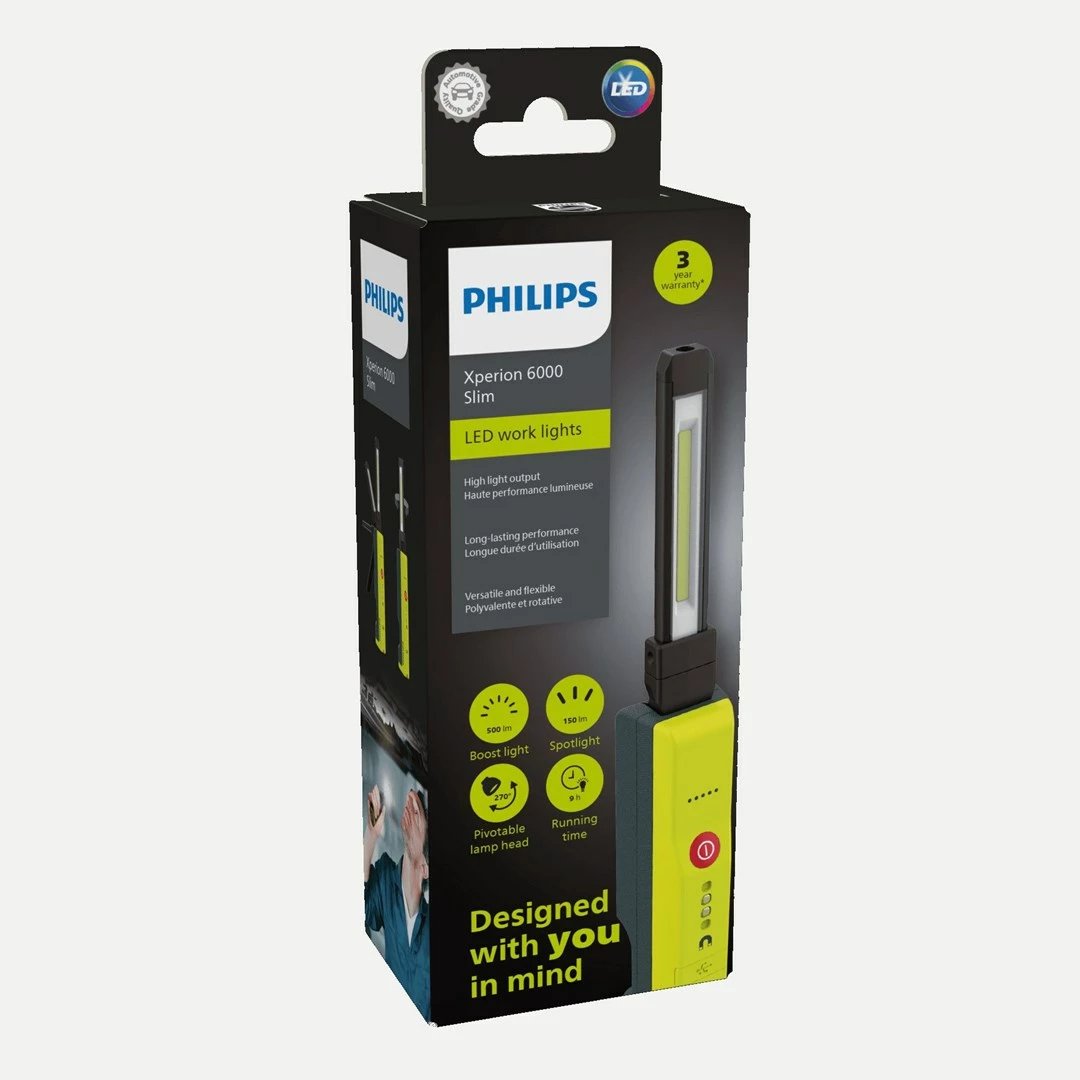 Dritë pune Philips Xperion 6000 X60SLIMX1, LED, Gri