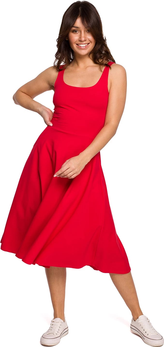 Fustan për femra BeWear model 163185, i kuq