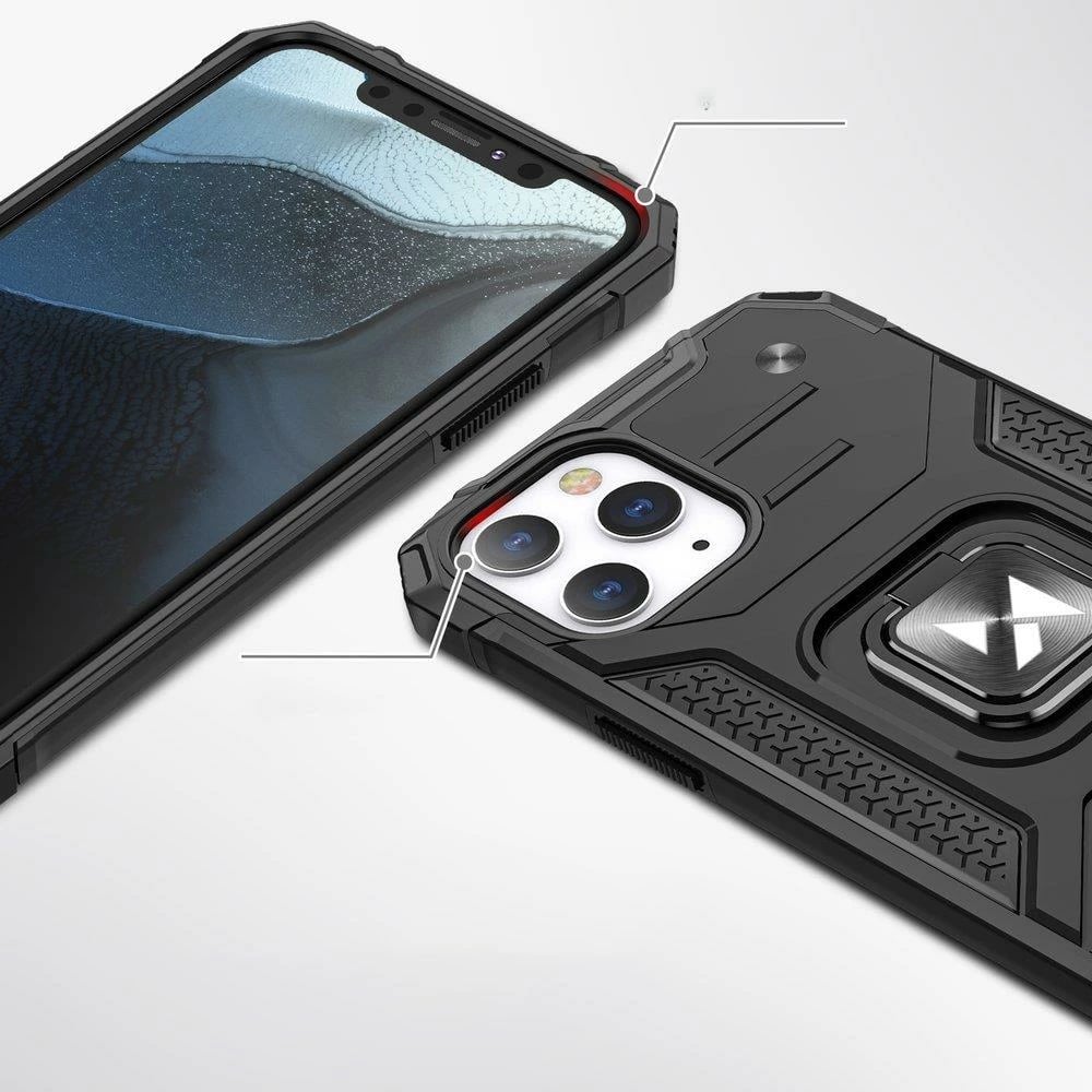 Mbështjellës Wozinsky Ring Armor për iPhone 13 Pro, me mbajtëse gishti dhe qëndrim, kaltër
