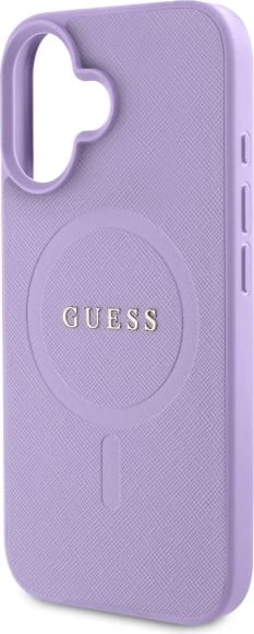 Mbështjellës Guess Saffiano MagSafe për iPhone 16, Vjollcë