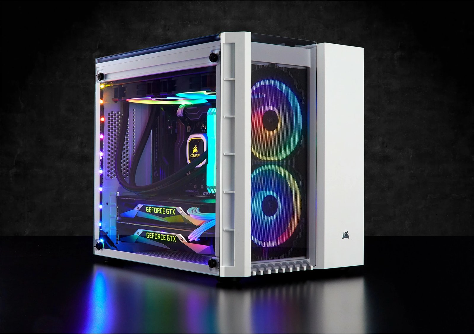 Kasë Corsair Crystal 280X, micro ATX, xham i temperuar, e bardhë