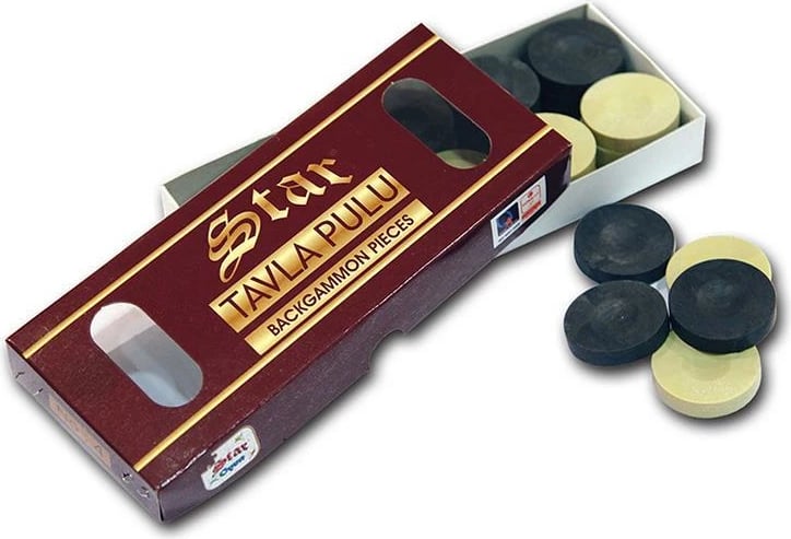 Pjesë backgammon NEXT Star plastike Ø35mm, 30 copë, dy ngjyra