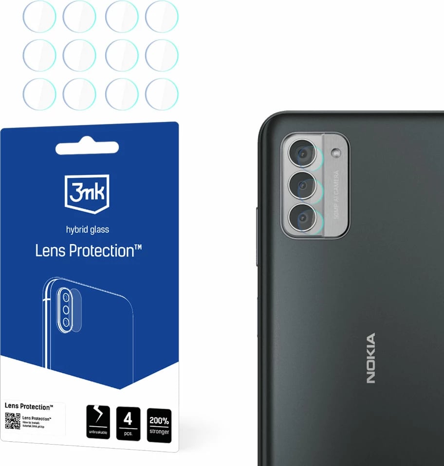 Mbrojtës xhami hibrid për kamerë, 3mk Protection Lens Protection, për Nokia G42 5G, Transparent