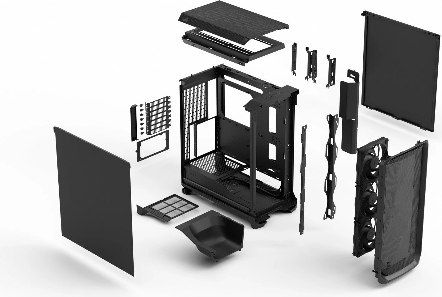 Kasë Fractal Design Meshify 3, ATX/E-ATX/Micro ATX/Mini ITX, e zezë