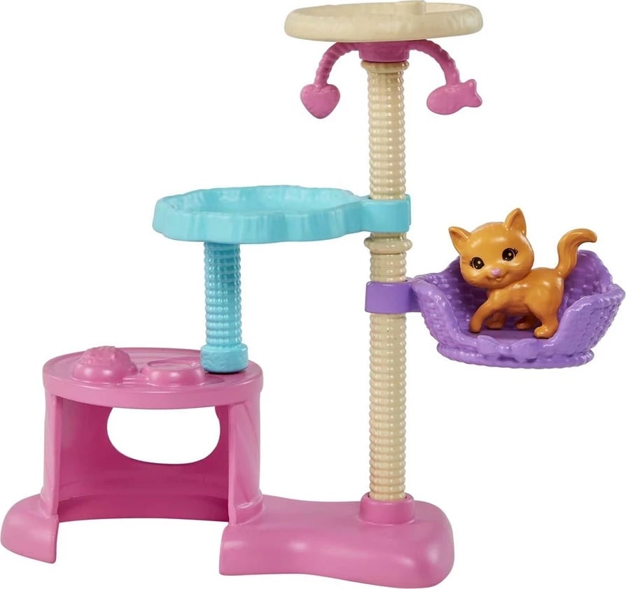 Lodra Barbie Kitty Condo me kafshë, MATTEL, Multi