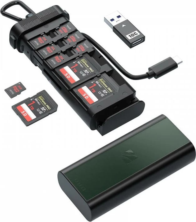 Lexues kartelash Freewell FW-CR01, SD, TF, CF Express, Nano SIM, USB-C/USB-A, i zi
