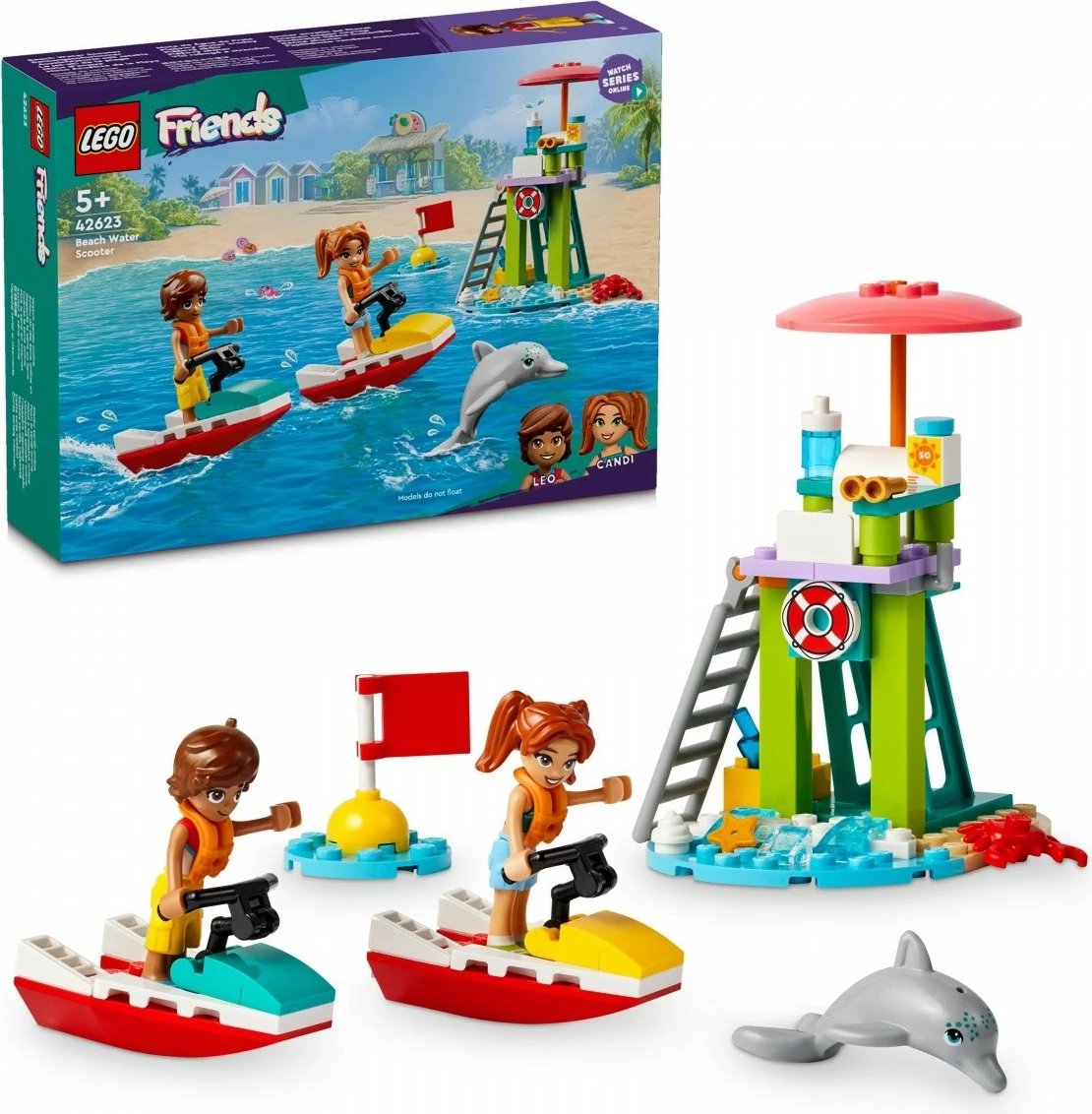Set LEGO Friends 42623 Beach Water Scooter, 84 pjesë, për fëmijë