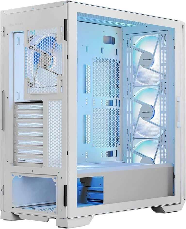Kasë MODECOM HORIZON ARGB Flow MIDI USB 3.0 X 2 CYPE-C, e bardhë
