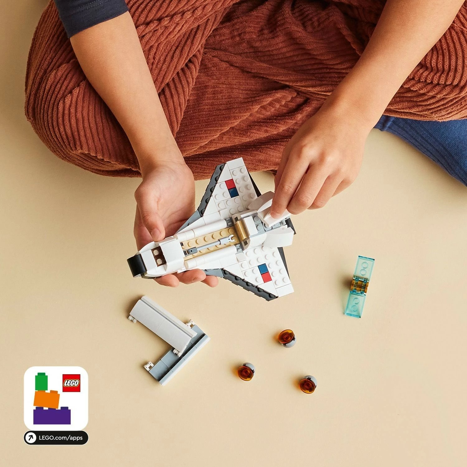 Set ndërtimi LEGO Creator 3-in-1 Space Shuttle, 144 pjesë, shumëngjyrësh