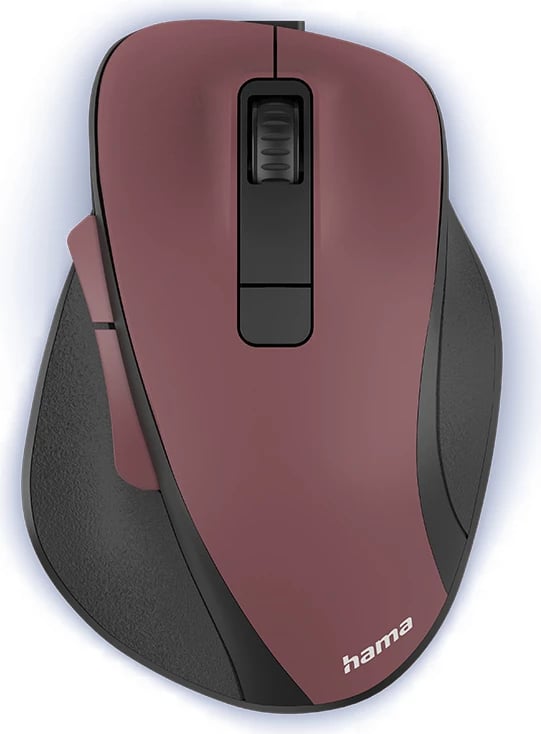 Maus wireless Hama MW-500 V2 Recharge, 1600 DPI, me bateri të integruar, Burgundy