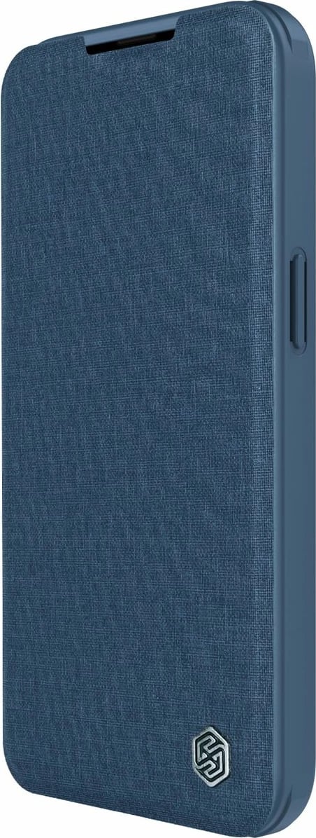 Mbështjellës Nillkin Qin Cloth Pro Case për iPhone 14 Pro Max, me kapak dhe mbulesë kamere, Blu