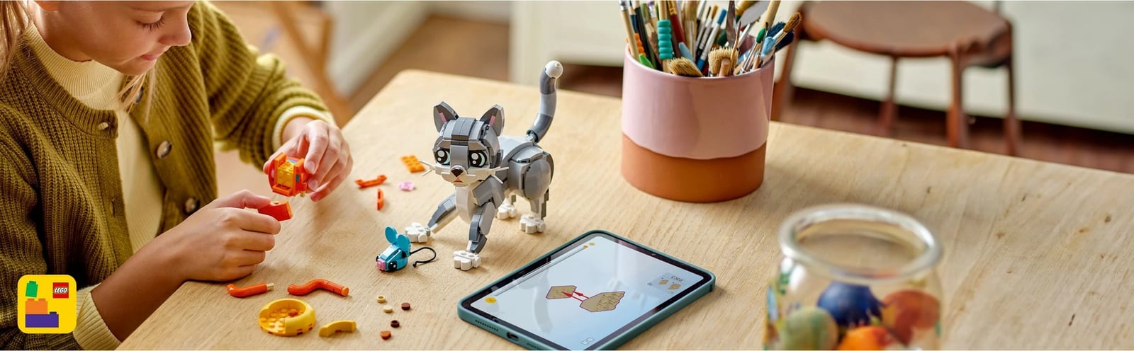 Set ndërtimi LEGO Creator Graue Katze 31163, multikolor
