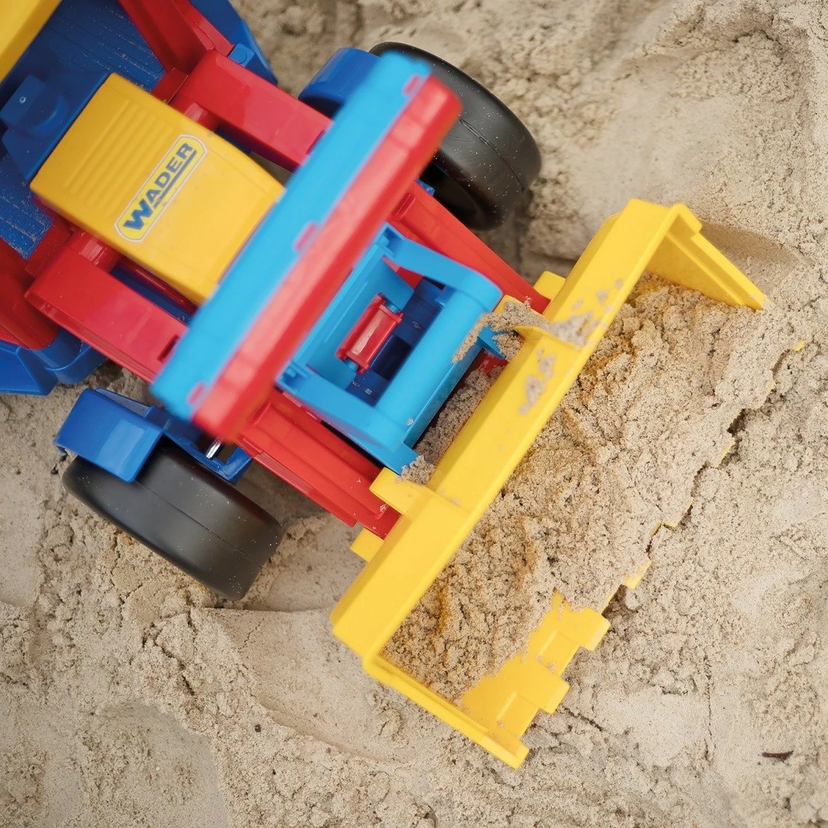 Traktor lodër ngarkues, Wader, Gigant 66009, 60 cm plastikë, kuqe-verdhë