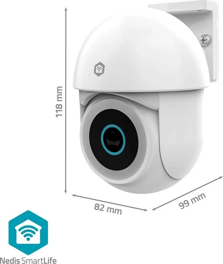 Kamerë sigurie dome Nedis WIFICO22CWT, IP, 2 MP, Full HD, Wireless, e bardhë