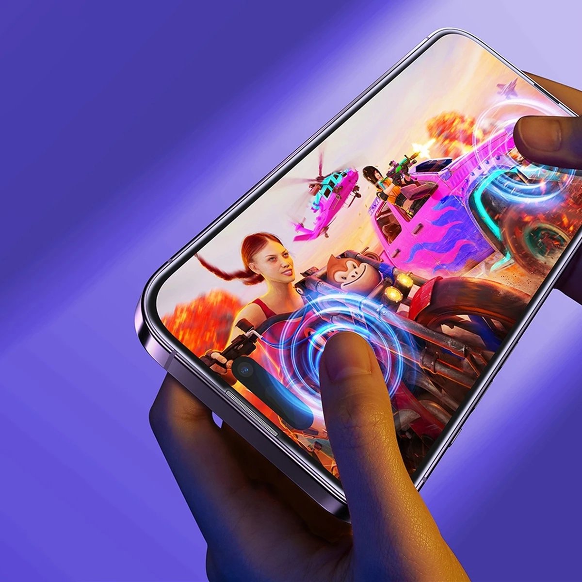 Xham i temperuar Baseus për iPhone 14 Pro, 0.3mm, me rrjetë për altoparlant, Transparent