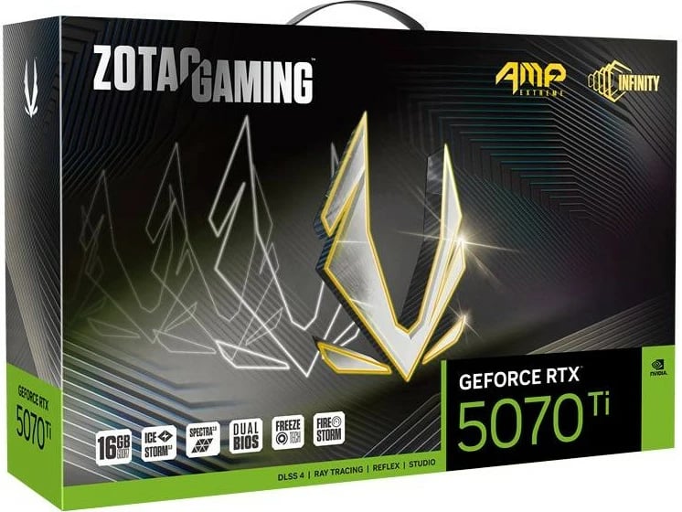 Kartelë grafike Zotac GeForce RTX 5070 Ti AMP Extreme INFINITY, 16GB GDDR7, PCI Express x16 5.0, multi