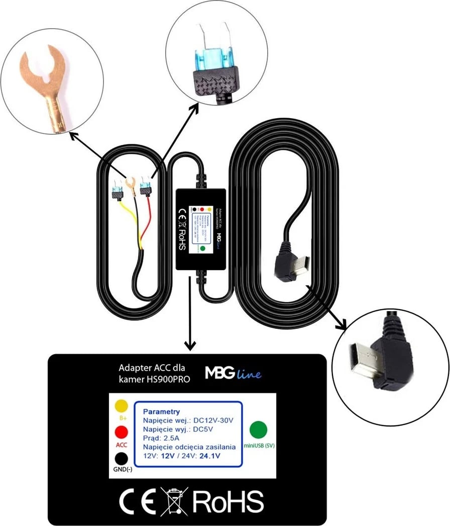 Pasqyrë regjistruese MBG Line HS900 Pro, Quad HD, e zezë