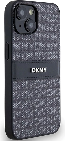 Mbështjellës DKNY Mono Stripe & Metal Logo për iPhone 15/14/13, e zezë