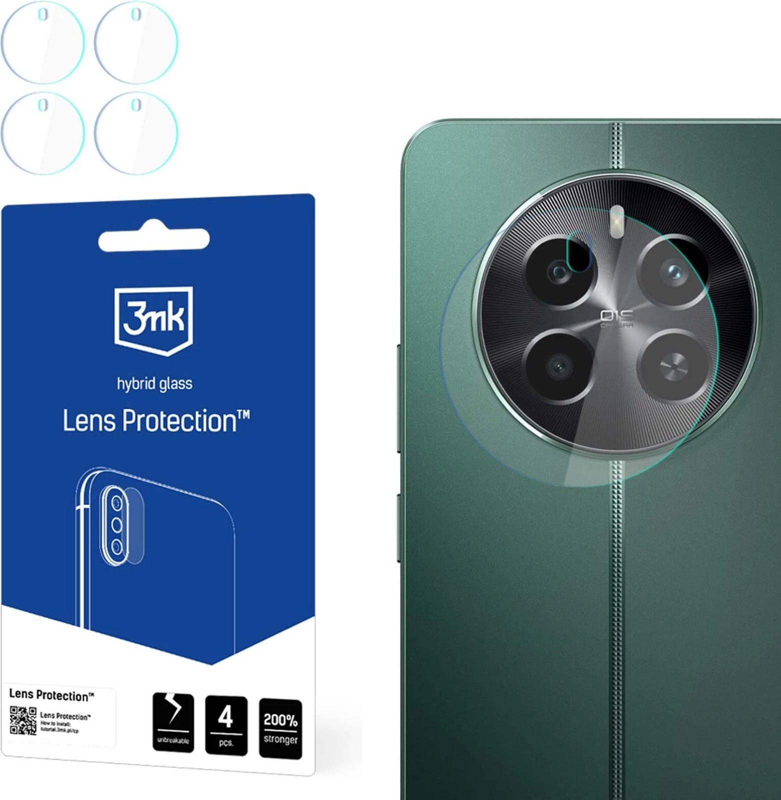 Mbrojtës kamere 3mk Protection për Realme 12 4G, set 4 copë
