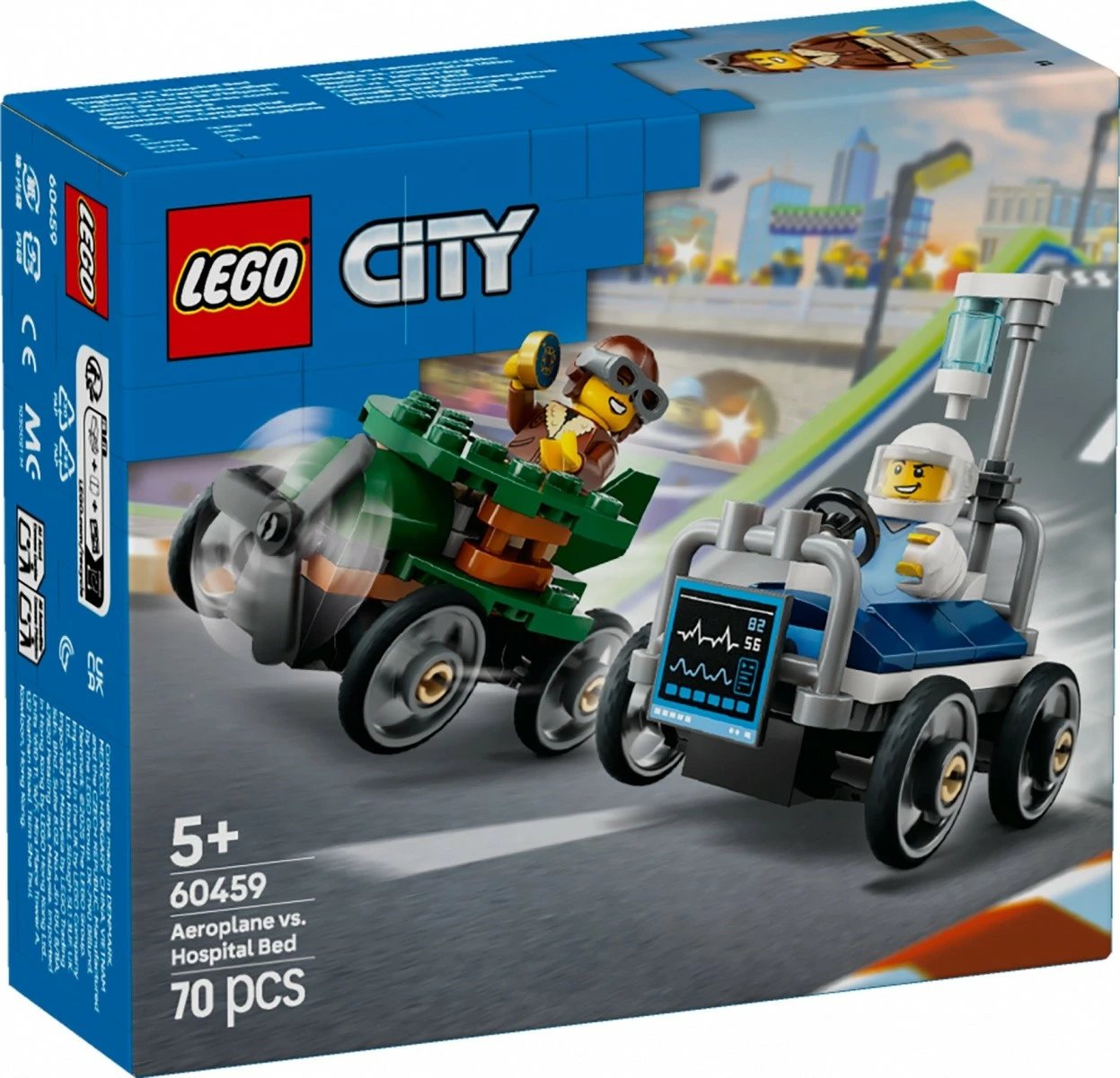Set LEGO City 60459 Race Car, aeroplan vs. shtrat spitali, 70 pjesë