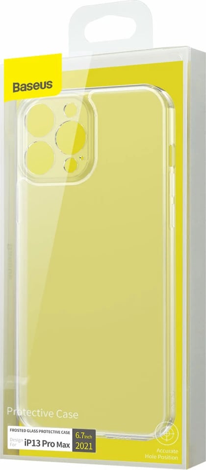 Mbështjellës Baseus Frosted Glass për iPhone 13 Pro Max, Transparent