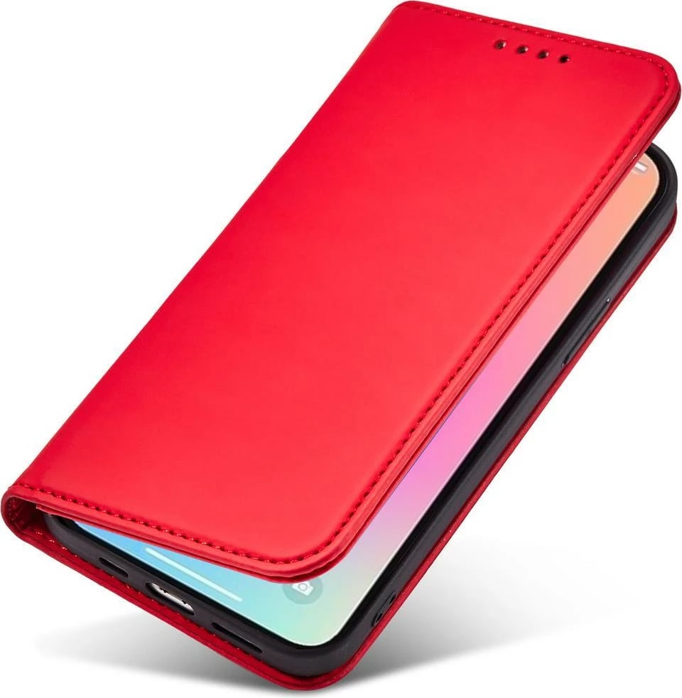 Mbështjellës Hurtel Magnet Card Case për iPhone 14 Pro Max, portofol, qëndrim, e kuqe