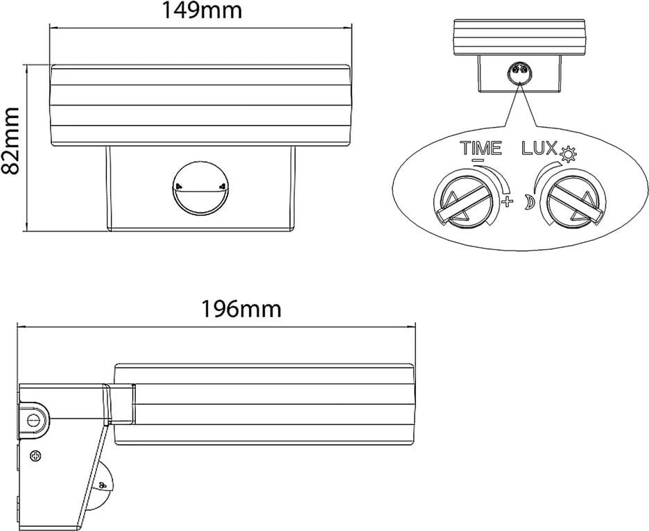 Dritë LED Maclean, e montuar në mur, me sensor PIR, 20W, 1700lm, IP65, Neutral White 4000K, Gri