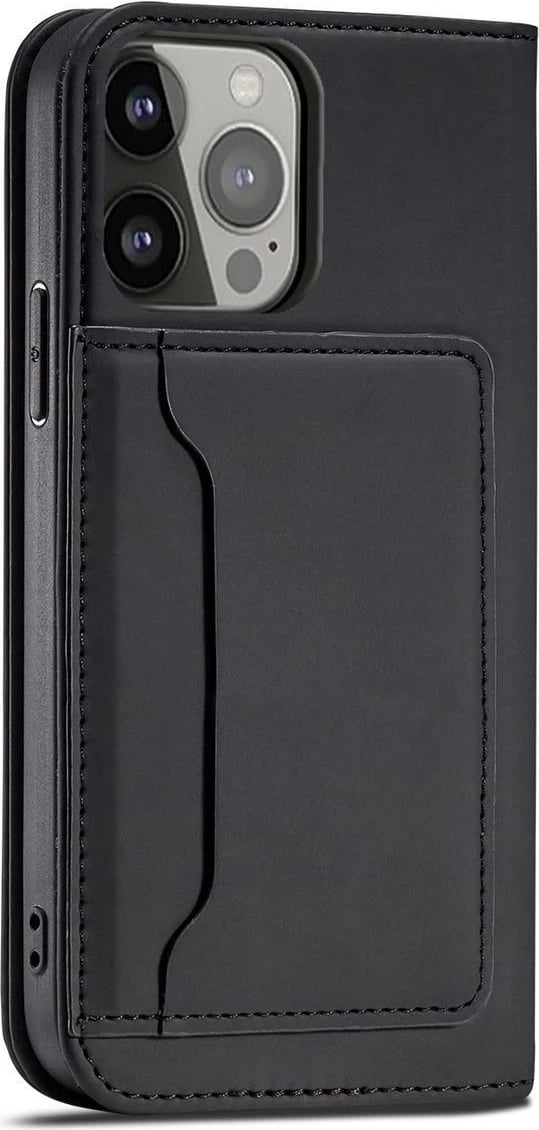 Mbështjellës Hurtel Magnet Card Case për iPhone 14, portofol, mbajtës, e zezë