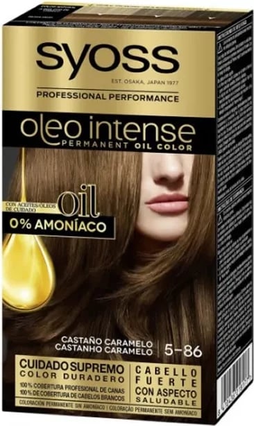 Bojë për flokë Syoss Oleo Intense Permanent 5-86 karamel kafe unisex