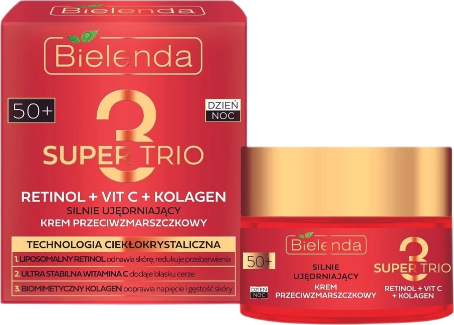 Krem për fytyrë anti-rrudhë për femra Bielenda Super Trio Firming Anti-Wrinkle 50+, 50ml