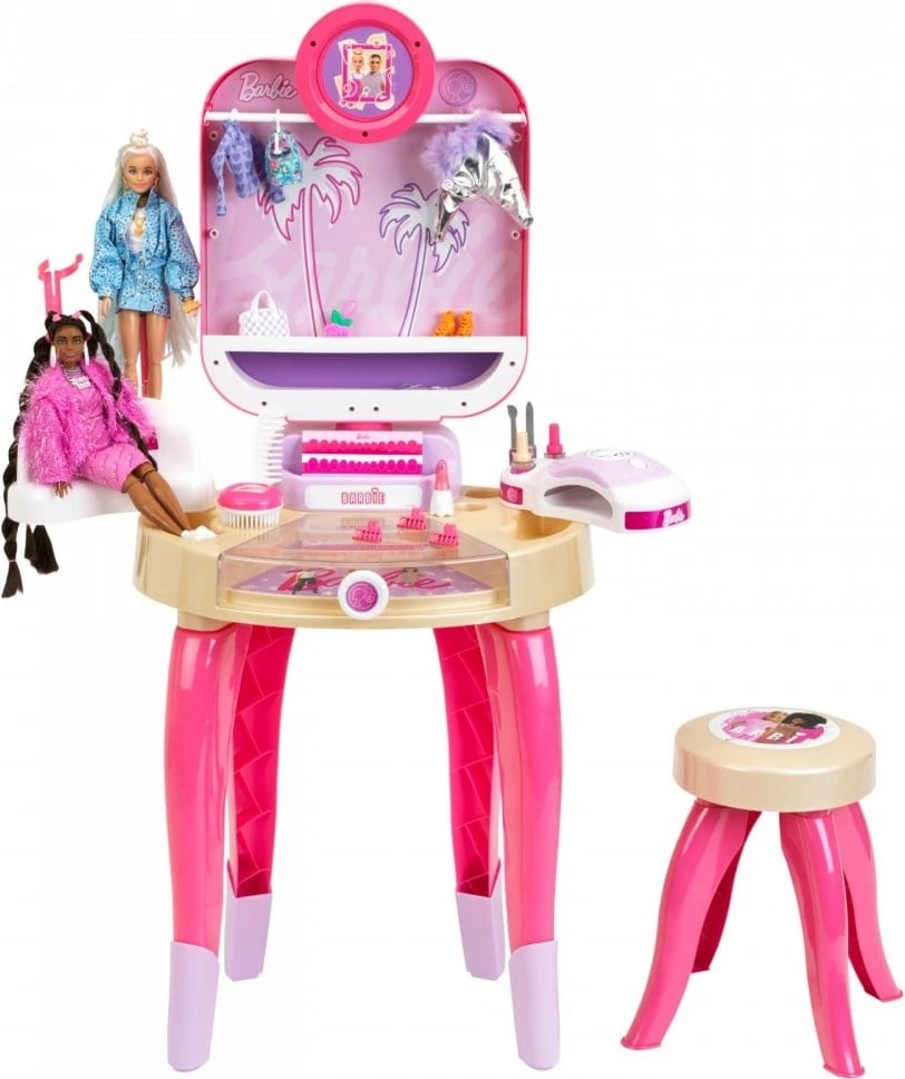 Set tavolinë grimi Barbie Klein 5721 me tharëse thonjsh, rozë