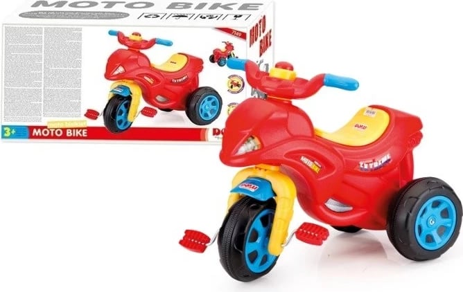 Motoçikletë me tre rrota DOLU për fëmijë, e kuqe