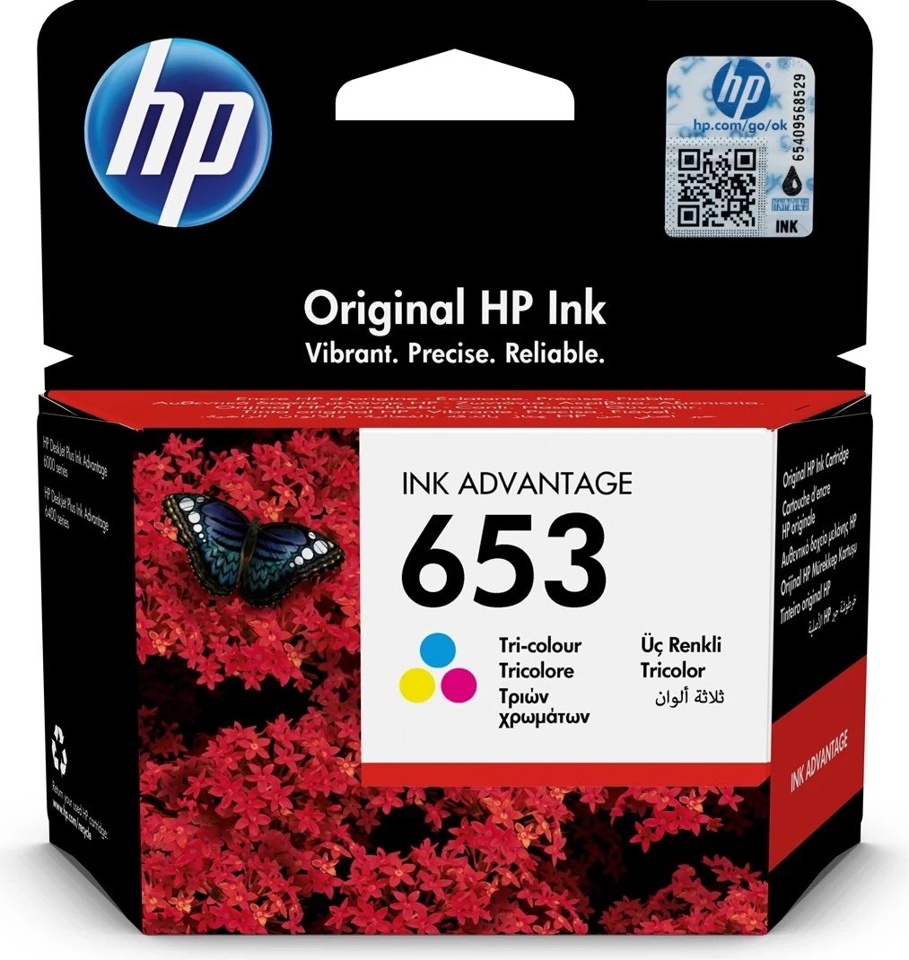 Ngjyrë për printer HP 653, kaltër/verdhë/rozë