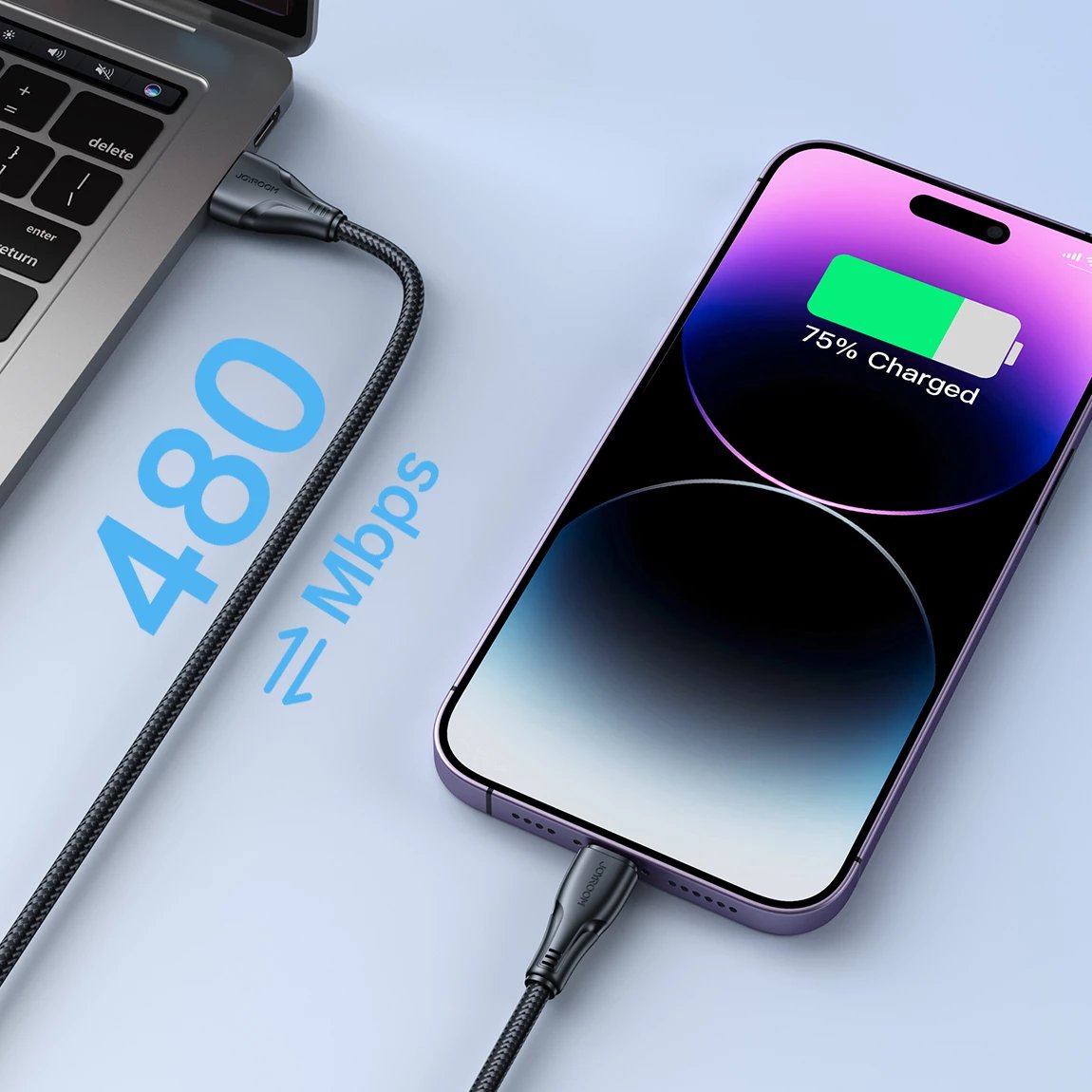 Kabllo Joyroom Surpass Series A11, USB-A në Lightning, 1.2 m, 2.4A, e zezë